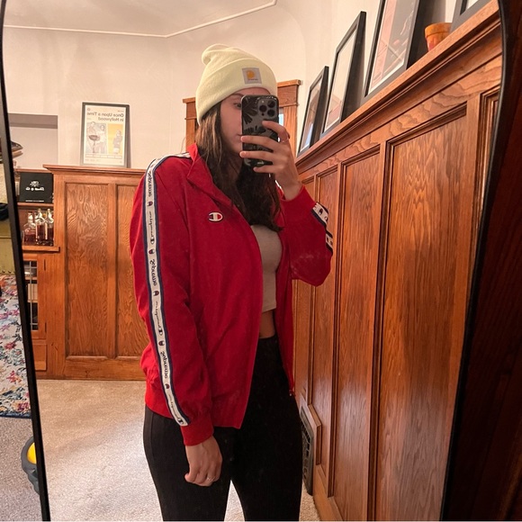 SUPREME X CHAMPION red zip up jacket - Picture 4 of 4